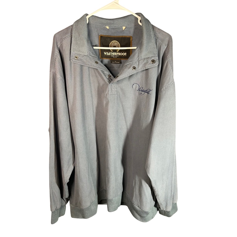 Weatherproof Mens Blue Micro Houndstooth Quarter Snap Pullover XL 2512‎